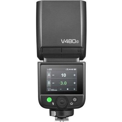 Flash Godox V480N TTL para Nikon GN50 HSS Bateria Li-ion Ecrã Táctil Flash Godox V480N TTL para Nikon GN50 HSS Bateria Li-ion Ecrã Táctil