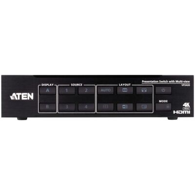 Switch HDMI Aten VP2420 4x2 True 4K comando remoto LAN metal Switch HDMI Aten VP2420 4x2 True 4K comando remoto LAN metal