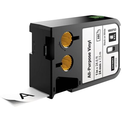Dymo 1868753 Fita de Vinil Adequada para XTL 24mm Preto/Branco Dymo 1868753 Fita de Vinil Adequada para XTL 24mm Preto/Branco