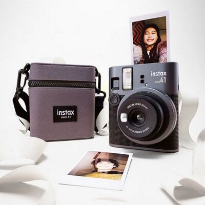 Câmara Instantânea Fujifilm Instax Mini 41 Flash Estojo Pack 10 Fotos Preto Câmara Instantânea Fujifilm Instax Mini 41 Flash Estojo Pack 10 Fotos Preto