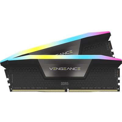 Corsair Vengeance RGB DDR5 6000MHz 32GB 2x16GB CL30 Pretas Corsair Vengeance RGB DDR5 6000MHz 32GB 2x16GB CL30 Pretas