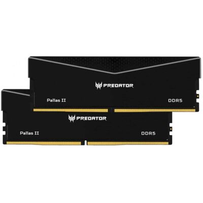 Acer Predator Pallas II DDR5 6000MHz 32GB 2x16GB CL32 Pretas Intel XMP e AMD EXPO Acer Predator Pallas II DDR5 6000MHz 32GB 2x16GB CL32 Pretas Intel XMP e AMD EXPO