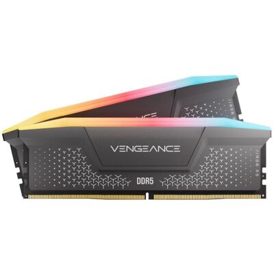 Memória RAM Corsair VENGEANCE RGB RS 64GB 2x32GB DDR5 5600MHz CL40 Intel XMP AMD EXPO RGB Cinza Memória RAM Corsair VENGEANCE RGB RS 64GB 2x32GB DDR5 5600MHz CL40 Intel XMP AMD EXPO RGB Cinza