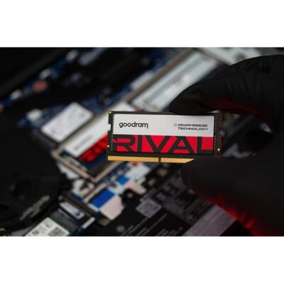 Memória RAM Goodram RIVAL 32GB 2x16GB DDR5 5600MHz CL40 SO-DIMM Vermelha Memória RAM Goodram RIVAL 32GB 2x16GB DDR5 5600MHz CL40 SO-DIMM Vermelha
