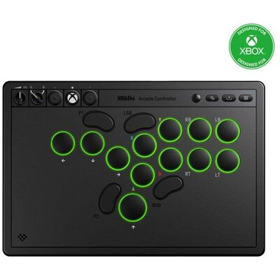 Comando Arcade 8BitDo Xbox PC Preto Sem Fios LED Programável Comando Arcade 8BitDo Xbox PC Preto Sem Fios LED Programável