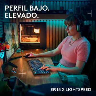 Logitech G915 X LIGHTSPEED Teclado Mecânico Gaming Sem Fios GL Tactile PBT Preto Logitech G915 X LIGHTSPEED Teclado Mecânico Gaming Sem Fios GL Tactile PBT Preto