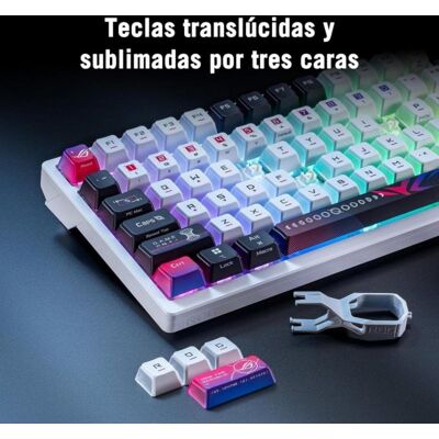 Asus ROG Azoth X Teclado Sem Fios 75% OLED RGB NX Snow V2 Macros PBT QWERTY Branco Asus ROG Azoth X Teclado Sem Fios 75% OLED RGB NX Snow V2 Macros PBT QWERTY Branco