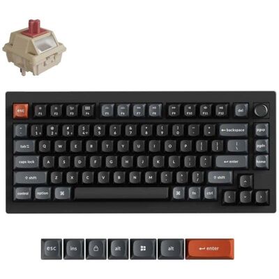 Teclado Keychron V1 Ultra 8K mecânico 75% RGB Hot-Swappable com knob layout espanhol Teclado Keychron V1 Ultra 8K mecânico 75% RGB Hot-Swappable com knob layout espanhol