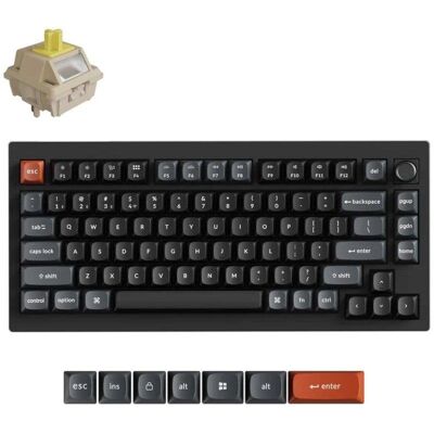 Teclado Keychron V1 Ultra 8K Wireless Hot-swappable RGB Banana Switch Black Spanish Layout Teclado Keychron V1 Ultra 8K Wireless Hot-swappable RGB Banana Switch Black Spanish Layout