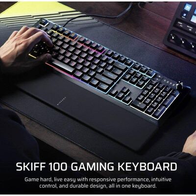 Teclado Corsair SKIFF 100 membrana resistente IP53 com iluminação RGB 10 zonas Teclado Corsair SKIFF 100 membrana resistente IP53 com iluminação RGB 10 zonas