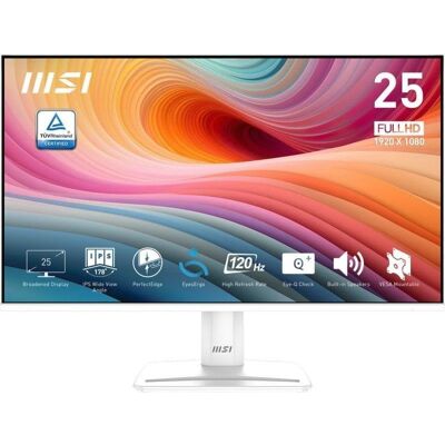Monitor MSI PRO MP251W E2 24.5" FullHD 120Hz IPS 1ms Altifalantes Branco Monitor MSI PRO MP251W E2 24.5" FullHD 120Hz IPS 1ms Altifalantes Branco