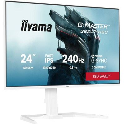 Monitor iiyama GB2471HSU-W1 24" FullHD 240Hz Fast IPS HDR10 G-SYNC FreeSync 0,3ms Branco Monitor iiyama GB2471HSU-W1 24" FullHD 240Hz Fast IPS HDR10 G-SYNC FreeSync 0,3ms Branco