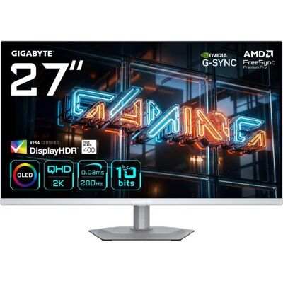 Monitor GIGABYTE MO27Q2A ICE 27" QHD 280Hz QD-OLED FreeSync G-SYNC HDR400 Ajuste altura Monitor GIGABYTE MO27Q2A ICE 27" QHD 280Hz QD-OLED FreeSync G-SYNC HDR400 Ajuste altura