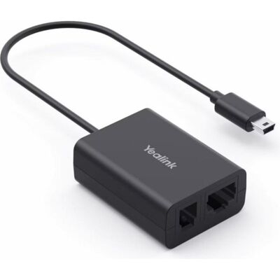 Adaptador Yealink EHS62 para auriculares com fio, compatível com telefones IP, preto Adaptador Yealink EHS62 para auriculares com fio, compatível com telefones IP, preto