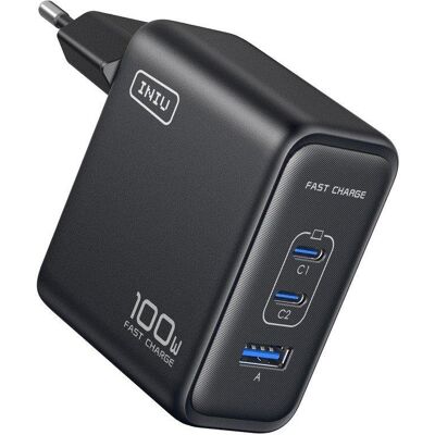 Carregador de parede INIU Leopard 100W GaN 2x USB-C 1x USB-A dobrável Carregador de parede INIU Leopard 100W GaN 2x USB-C 1x USB-A dobrável