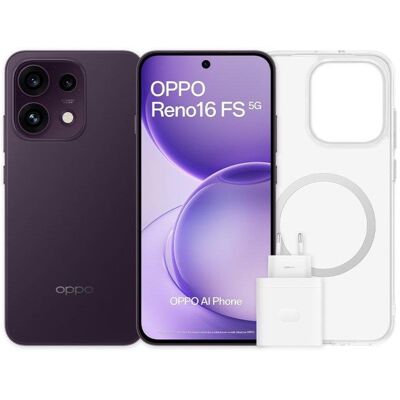 Oppo Reno16 FS 5G 8GB 512GB 6.57" Roxo Preto Inclui capa e carregador de 45 W Oppo Reno16 FS 5G 8GB 512GB 6.57" Roxo Preto Inclui capa e carregador de 45 W