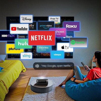 Projetor JMGO PicoPlay+ 854x480 250 Lúmens 150" LED DLP Smart TV Portátil Projetor JMGO PicoPlay+ 854x480 250 Lúmens 150" LED DLP Smart TV Portátil