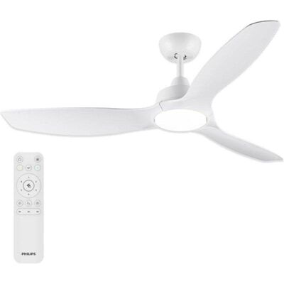Ventoinha de Teto com Luz Philips Olas 35W 132cm 6 Velocidades LED Silenciosa Comando Ventoinha de Teto com Luz Philips Olas 35W 132cm 6 Velocidades LED Silenciosa Comando