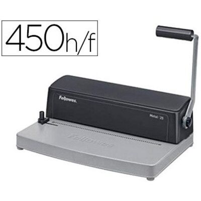 Encuadernadora Para Espiral Fellowes Metal 25 Perfora 10 Hojas A4 Encuaderna Hasta 450 Hojas Encuadernadora Para Espiral Fellowes Metal 25 Perfora 10 Hojas A4 Encuaderna Hasta 450 Hojas