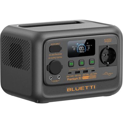BLUETTI Premium 30 V2 - Power Station 600W 320Wh c/ UPS, Bluetooth e Carregamento Solar BLUETTI Premium 30 V2 - Power Station 600W 320Wh c/ UPS, Bluetooth e Carregamento Solar