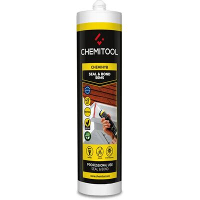 Chemitool CHEMIHYB SEAL&BOND; 50 MS - Cola e Veda MS Polímero elástico - branco Chemitool CHEMIHYB SEAL&BOND; 50 MS - Cola e Veda MS Polímero elástico - branco
