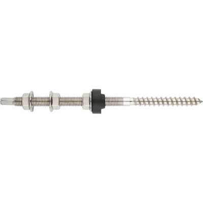 INDEX KFS-MA - Parafuso de rosca dupla em inox c/ porcas e anilha de vedação (fixação aos telhados) - M10x250mm INDEX KFS-MA - Parafuso de rosca dupla em inox c/ porcas e anilha de vedação (fixação aos telhados) - M10x250mm