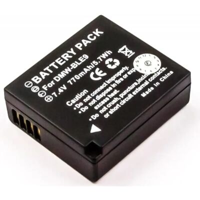 Bateria para câmara compatível com Panasonic DMW-BLE9 7.4V 770mAh 5.7Wh Li-Ion Bateria para câmara compatível com Panasonic DMW-BLE9 7.4V 770mAh 5.7Wh Li-Ion
