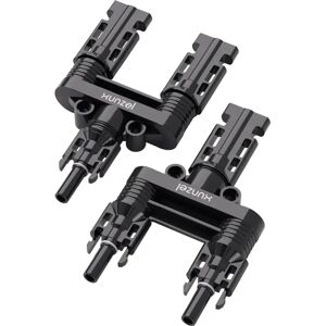 Conjunto de conectores solares em Y Xunzel XUNKLIK4Y - IP68 60A Compatível com MC4 Conjunto de conectores solares em Y Xunzel XUNKLIK4Y - IP68 60A Compatível com MC4
