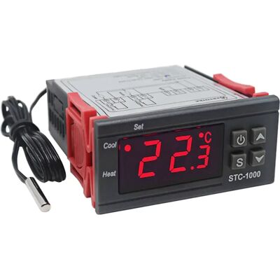 STC1000-220V - Termostato digital 100-220VAC (-50..110ºC) c/ besouro e sonda NTC STC1000-220V - Termostato digital 100-220VAC (-50..110ºC) c/ besouro e sonda NTC