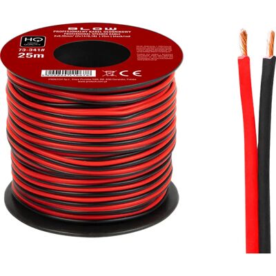 Blow - Fio de coluna vermelho/preto 2x0.35mm² CCA 25m Blow - Fio de coluna vermelho/preto 2x0.35mm² CCA 25m