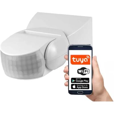 Sensor de movimento PIR 220VAC 180º (compatível c/ Tuya) - IP65 - Branco Sensor de movimento PIR 220VAC 180º (compatível c/ Tuya) - IP65 - Branco