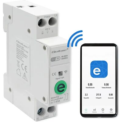 Qoltec - 63A Trilho DIN - Medidor de energia - Relé Qoltec - 63A Trilho DIN - Medidor de energia - Relé