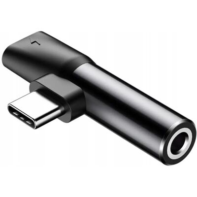 Baseus CATL41-01 - Adaptador áudio USB-C macho >> Jack 3.5mm fêmea + USB-C fêmea Baseus CATL41-01 - Adaptador áudio USB-C macho >> Jack 3.5mm fêmea + USB-C fêmea