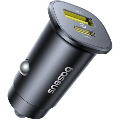 Baseus C00072300123-00 - Carregador de Isqueiro (12..24VDC) USB-A QC3.0 + USB-C PD 30W Baseus C00072300123-00 - Carregador de Isqueiro (12..24VDC) USB-A QC3.0 + USB-C PD 30W