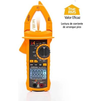 Xindar PIN2000 - Pinça amperimétrica (1000Aac/dc 750Vac 1000Vdc 60MΩ Cap. Hz/% T-RMS Auto-Range Min/Max NCV) Xindar PIN2000 - Pinça amperimétrica (1000Aac/dc 750Vac 1000Vdc 60MΩ Cap. Hz/% T-RMS Auto-Range Min/Max NCV)