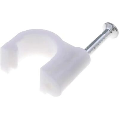 Abraçadeiras com Prego p/ cabo redondo Ø6mm - Embalagem 100pcs. Abraçadeiras com Prego p/ cabo redondo Ø6mm - Embalagem 100pcs.