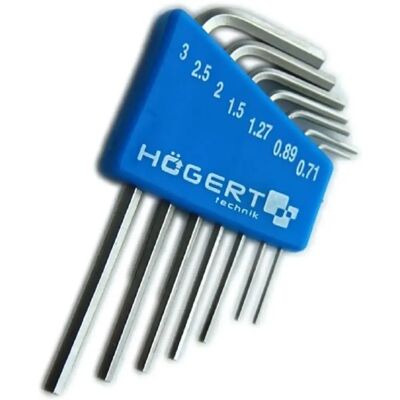 Högert HT1W800 - Conjunto de 7 chaves Allen/Sextavadas de precisão Högert HT1W800 - Conjunto de 7 chaves Allen/Sextavadas de precisão