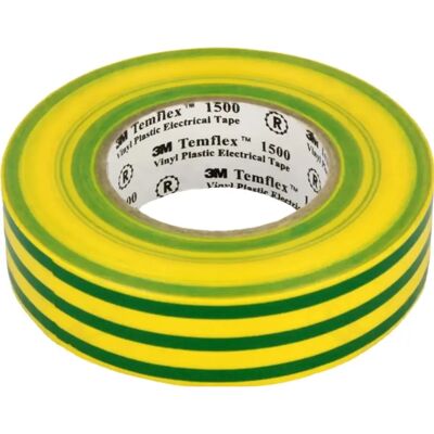 3M TEMFLEX 1500 - Fita isoladora PVC 19mm 20m amarela/verde 3M TEMFLEX 1500 - Fita isoladora PVC 19mm 20m amarela/verde