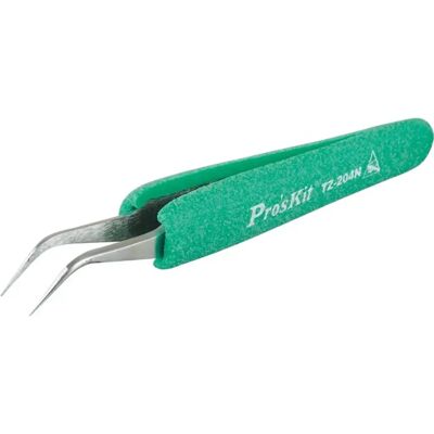Pro'sKit TZ-204N - Pinça de precisão Ergo-Grip em inox ESD - pontas curvas - 120mm Pro'sKit TZ-204N - Pinça de precisão Ergo-Grip em inox ESD - pontas curvas - 120mm