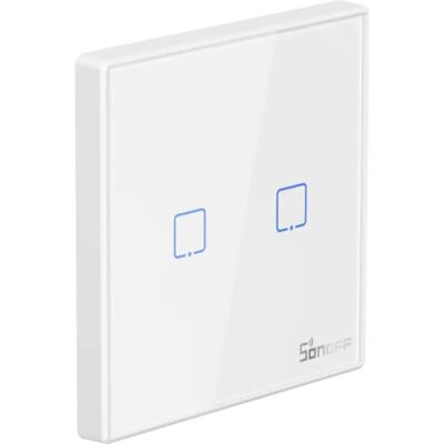 Sonoff T2EU2C-RF - Comando Switch (2 Gang) Smart RF touch em vidro de superfície autocolante Sonoff T2EU2C-RF - Comando Switch (2 Gang) Smart RF touch em vidro de superfície autocolante