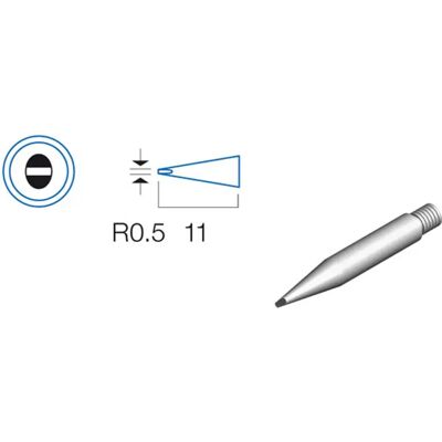 B8-2 - Ponta de substituição plana (0.5mm) c/ rosca para ferro de soldar ZD-708 B8-2 - Ponta de substituição plana (0.5mm) c/ rosca para ferro de soldar ZD-708