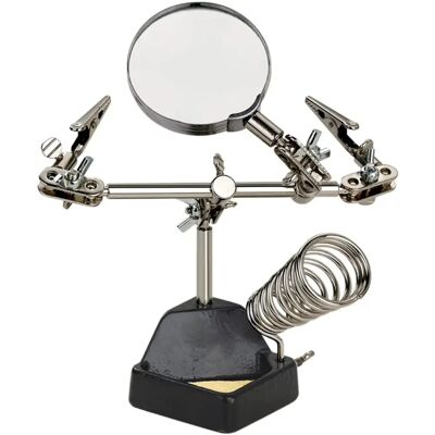 ZD-10G - Suporte para ferro de soldar com lupa e pinças ZD-10G - Suporte para ferro de soldar com lupa e pinças