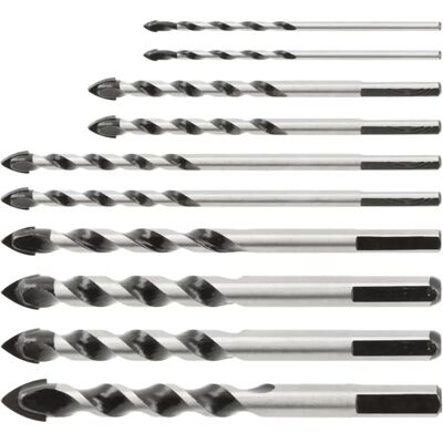 Högert HT6D192 - Conjunto de brocas universais - 10 unid. Högert HT6D192 - Conjunto de brocas universais - 10 unid.