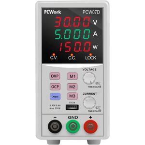 PCWork PCW07D - Fonte de alimentação de laboratório - 0-50V 0-6A USB PCWork PCW07D - Fonte de alimentação de laboratório - 0-50V 0-6A USB