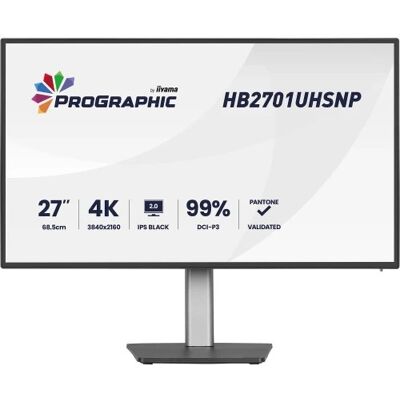 Iiyama ProGraphic HB2701UHSNP-B1 - Monitor LED - 27" - 3840 x 2160 4K @ 60 Hz - IPS Black 2.0 - 450 cd/m² - 3000:1 - 4 ms - HDMI, DisplayPort, USB-C - altifalantes - preto, mate Iiyama ProGraphic HB2701UHSNP-B1 - Monitor LED - 27" - 3840 x 2160 4K @ 60 Hz - IPS Black 2.0 - 450 cd/m² - 3000:1 - 4 ms - HDMI, DisplayPort, USB-C - altifalantes - preto, mate