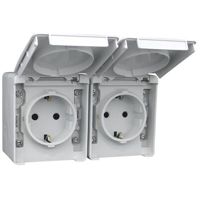 Tomada Dupla Schuko Horizontal 48862 C efapel Tomada Dupla Schuko Horizontal 48862 C efapel