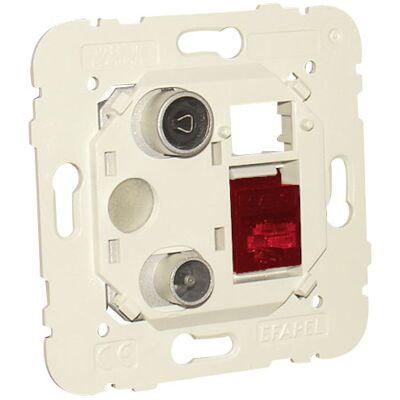 Tomada multifuncional Efapel R+TV+RJ45 - Série MEC21 Tomada multifuncional Efapel R+TV+RJ45 - Série MEC21