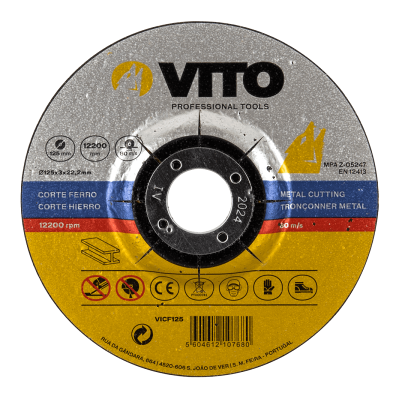 Vito Disco corte ferro 125mm - VICF125 Vito Disco corte ferro 125mm - VICF125