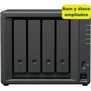 Synology DiskStation DS925+ NAS / 4 baias de 3,5" a 2,5" / 8 GB DDR4 / 16 TB / Formato Torre Synology DiskStation DS925+ NAS / 4 baias de 3,5" a 2,5" / 8 GB DDR4 / 16 TB / Formato Torre