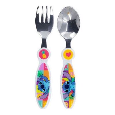 STOR Conjunto de 2 talheres de metal Stitch Disney STOR Conjunto de 2 talheres de metal Stitch Disney